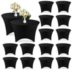 15 Pcs Spandex Round Tablecloth Fitted Stretch, 5 Ft,60inch, Black