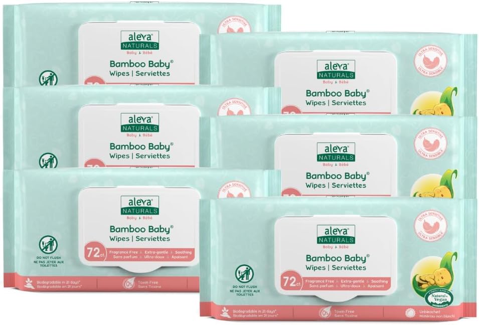Bamboo Baby Sensitive Wipes | Unscented | Extra Strong and Ultra Soft | Natural and Organic Ingredients | Certified