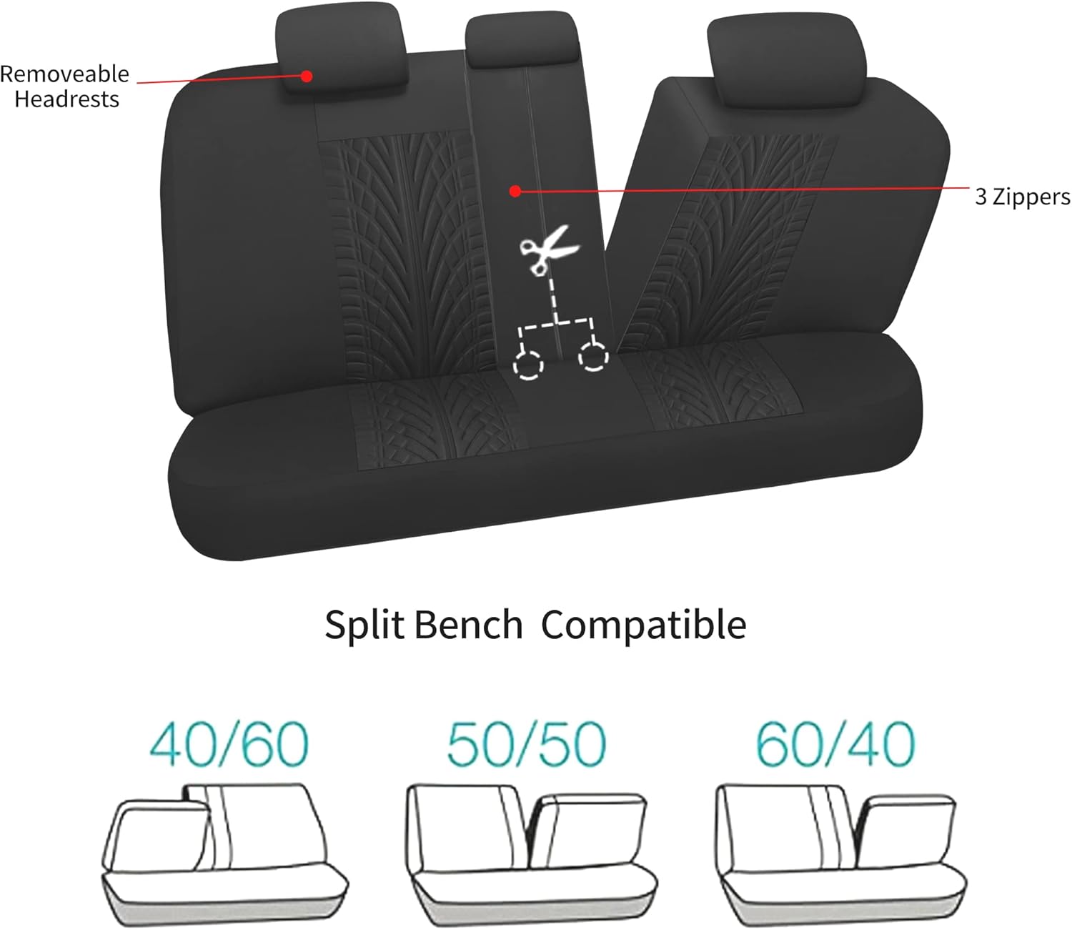 Car Seat Covers Full Set, Washable and Breathable Premium Cloth Automotive Vehicle Seat Cover for Car Interior
