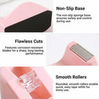 Compact Desk Tape Dispenser, Cute & Stylish Office Accessories - Pink