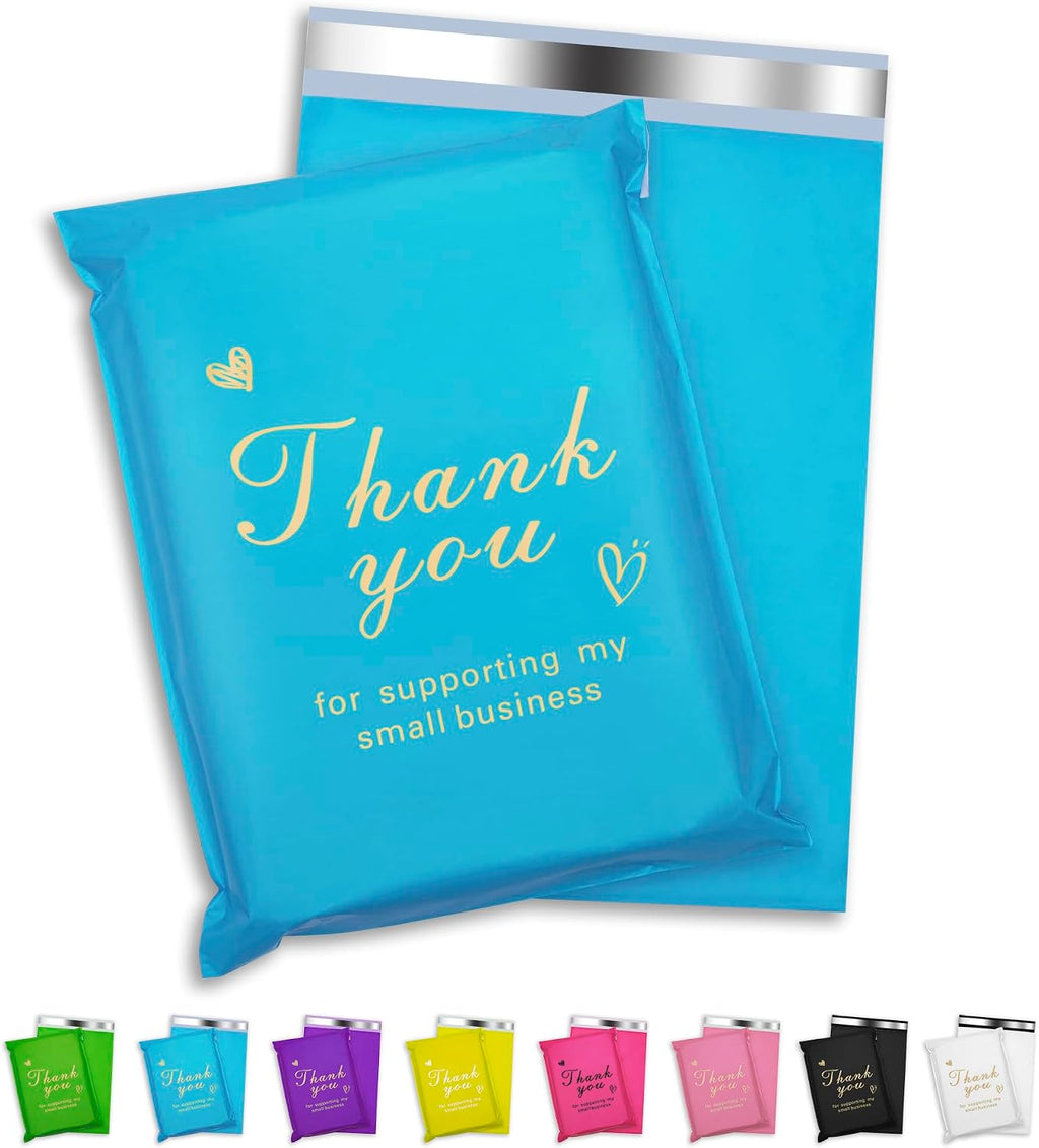 Thank You Poly Mailer 10x13 Inch 25 Pcs, Blue