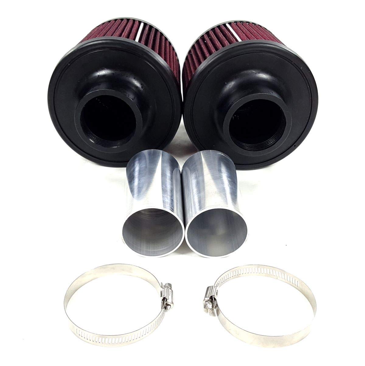 High Flow Twin Cone Air Filter Intake For BMW E82 E88 E89 E90 E91 E92 E93 OEM Inlet 335i 535i N54 3.0 (red)