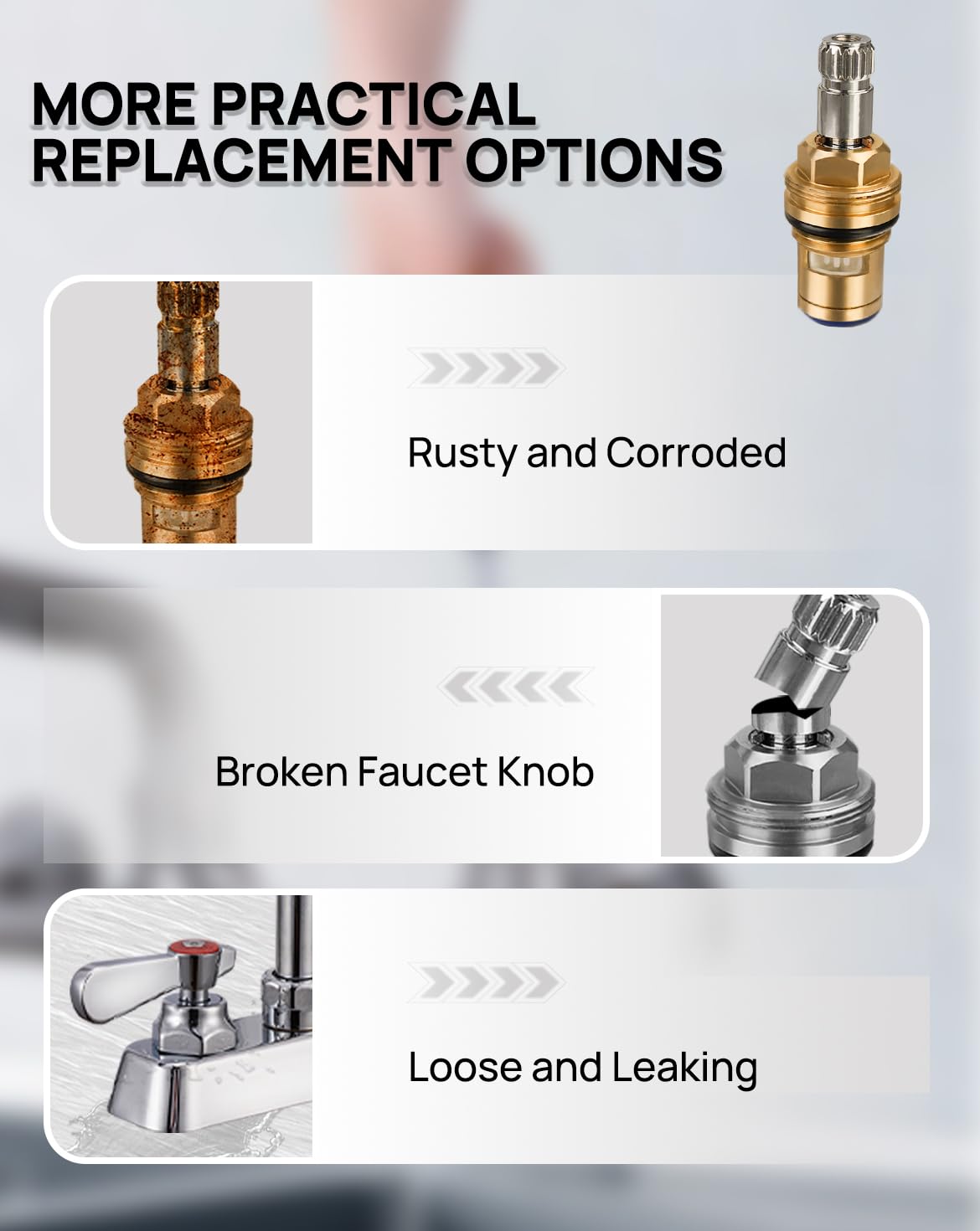 Phivan Hot Side Brass Ceramic Spindle Assembly for Commercial Faucet