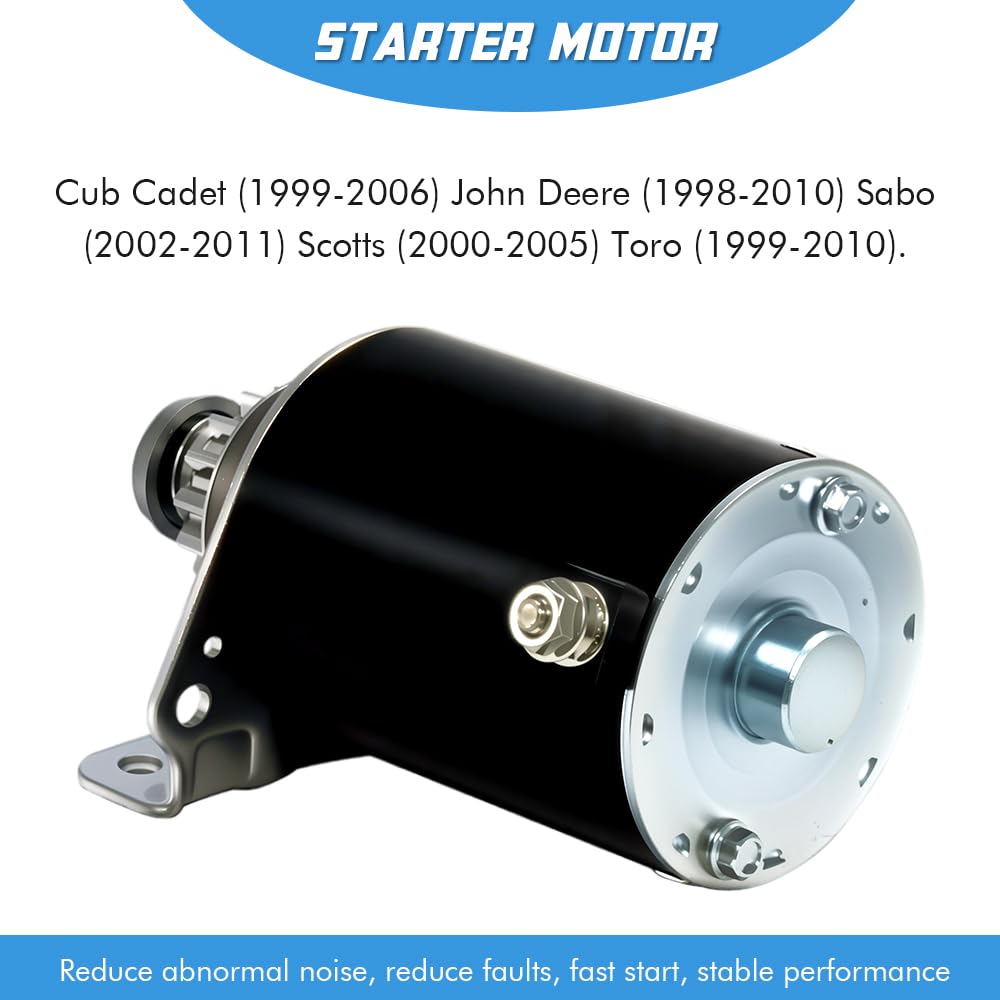 14 Teeth Starter Motor Replacement for Cub Cadet 11 16 18 RTZ LT1018 John Deere D100 105 L100 New Holland Toro LA105 LA110 LA115 LA125 14.5 16 16.5 17 17.5 18 18.5 19 19.5 20HP Engine 441777 331777