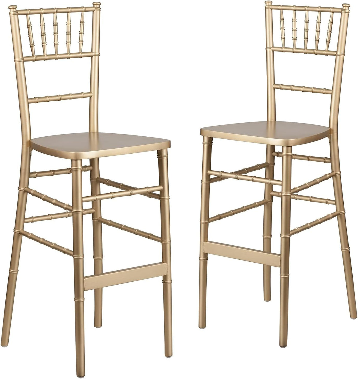 Hercules Wood Chiavari Chair, Gold, 2-Pack