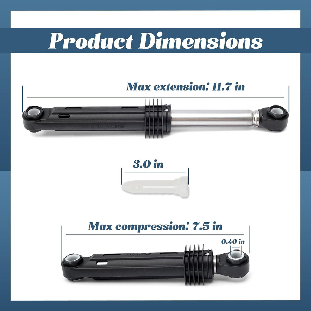 3Pcs Washer Shock Absorbers Kit Compatible with LG WM2487HRM WM2487HWMA WM2233HW WM2487HRMA WM2487HWM WM2688HNMA WM3431HS WM2455HW WM2455HG WM2233HD WM2688HWMA CW2079CWD Washing Machine