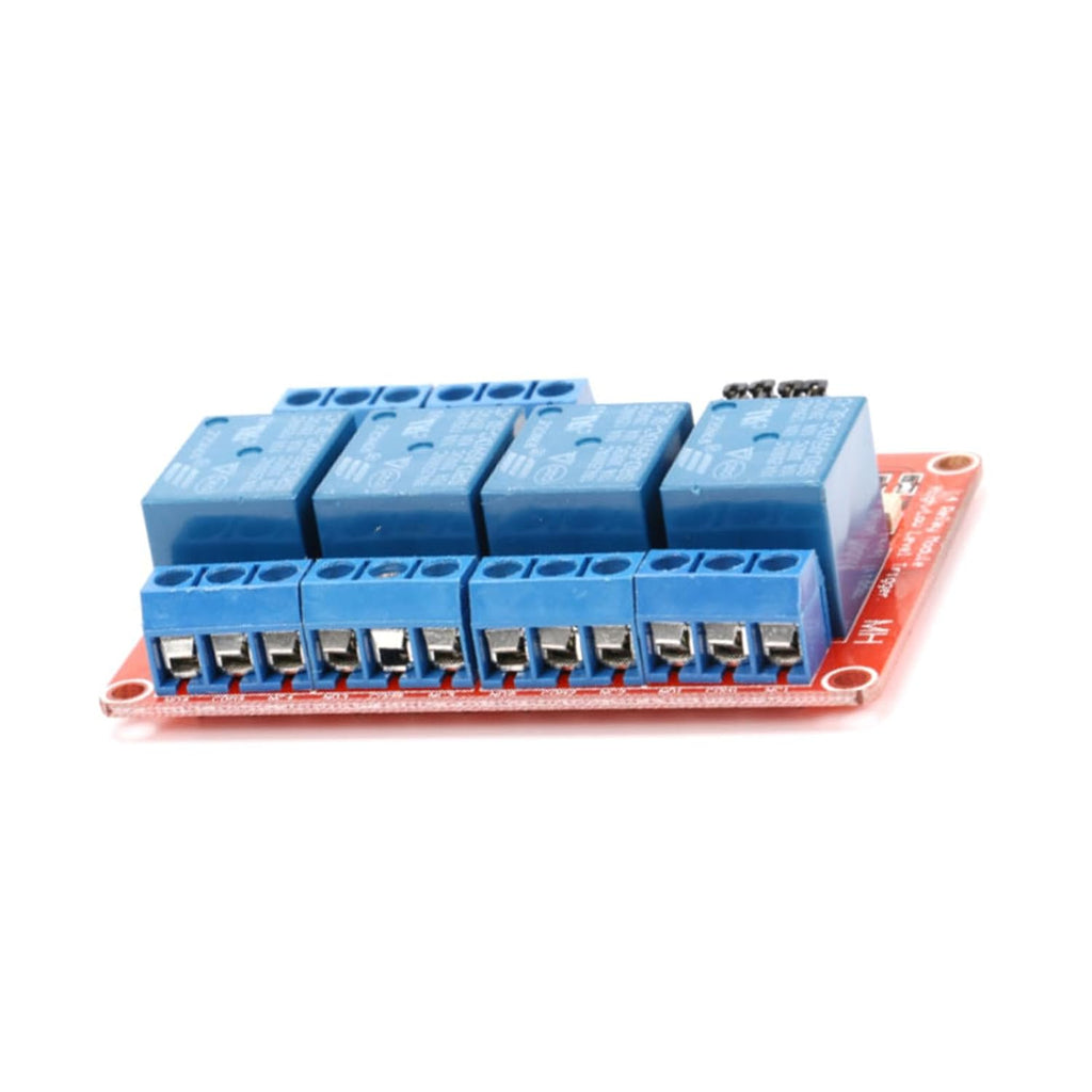 5V 4-Channel Relay Module with Optocoupler Isolation, Supports High and Low Level Trigger, Compatible with Arduino and Raspberry Pi for DIY Electronics Projects