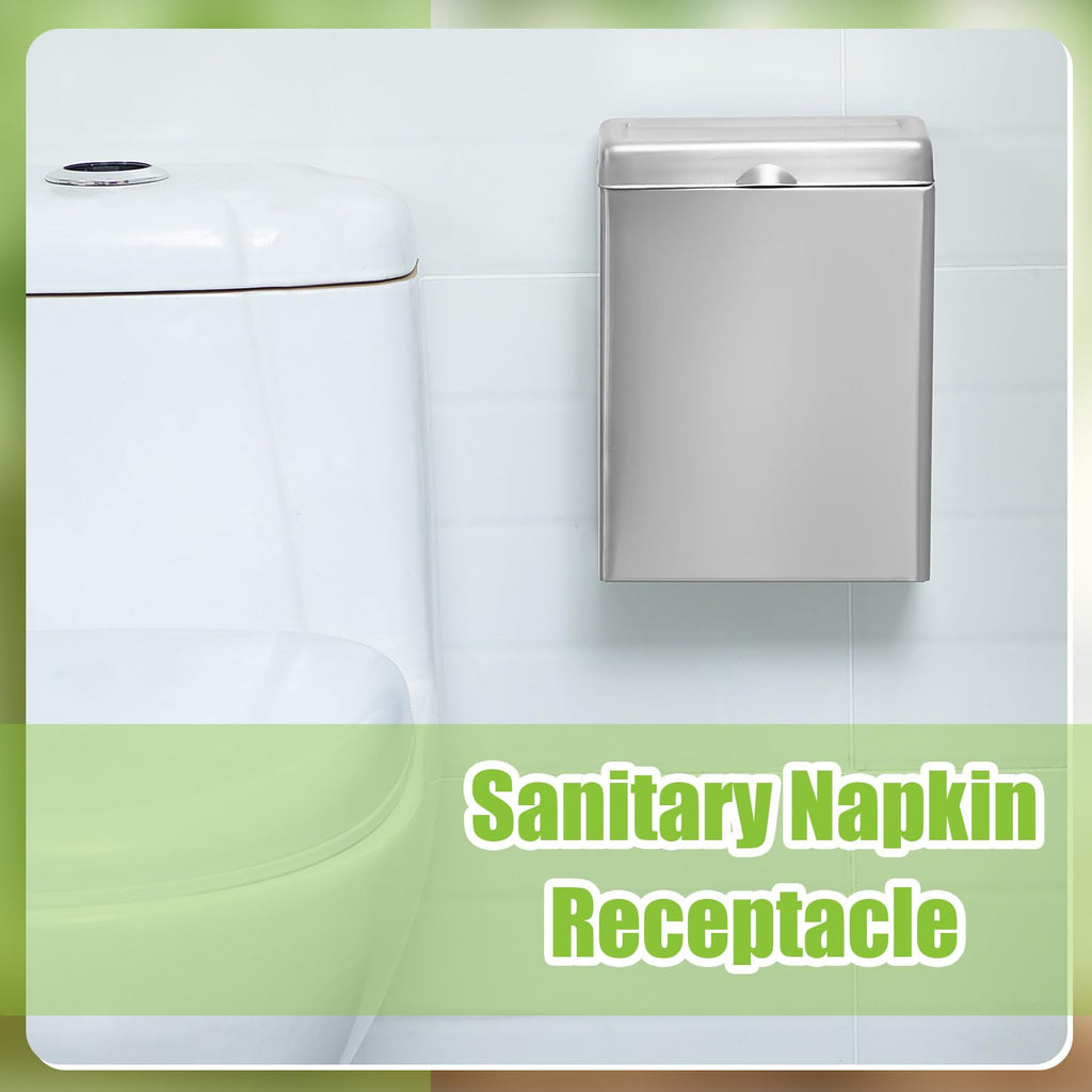 4 Pcs Sanitary Napkin Receptacle Wall Mounted,Natural Color