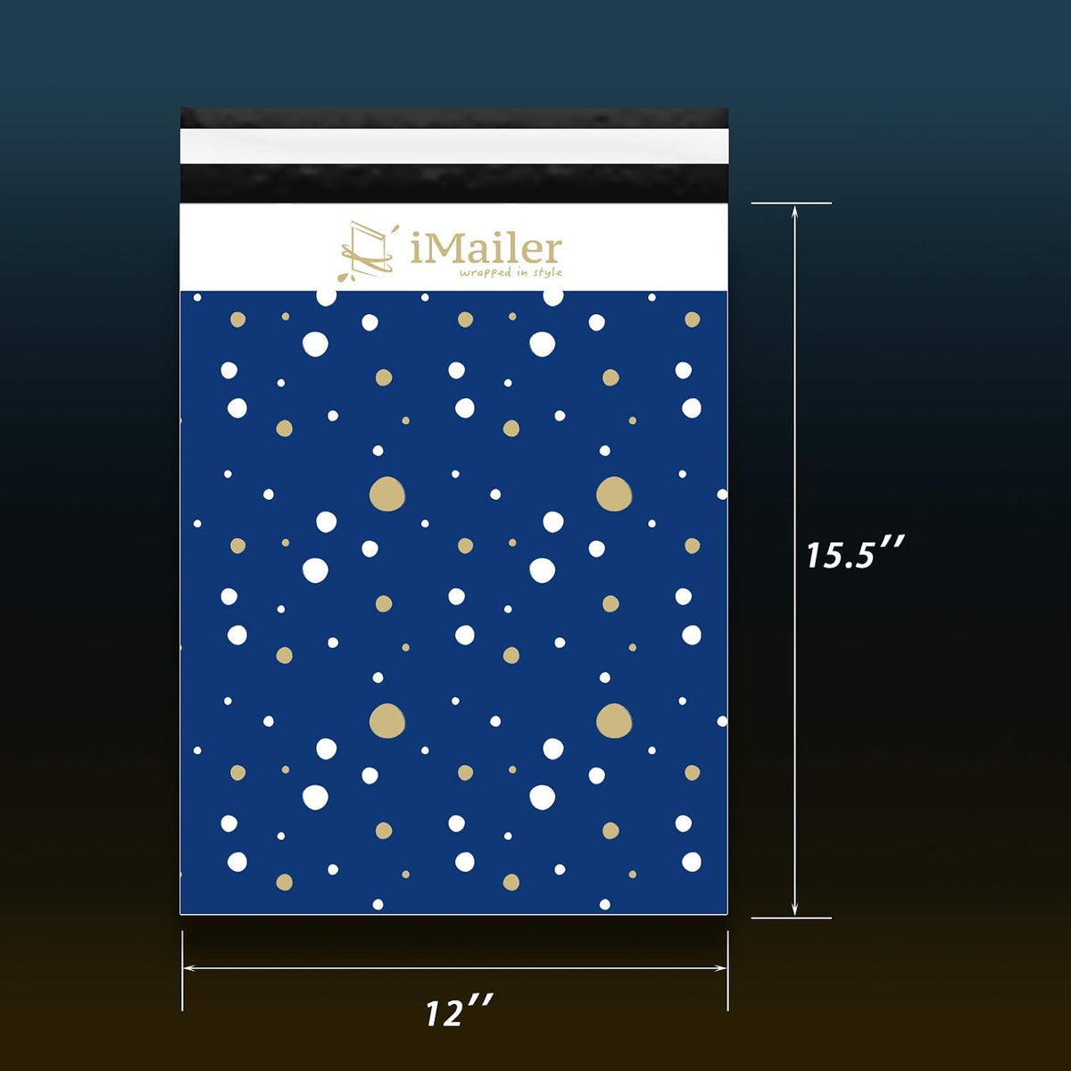 100 Count - 12 x 15.5 inch Poly Mailer Envelope Thank You Blue Polka Dot