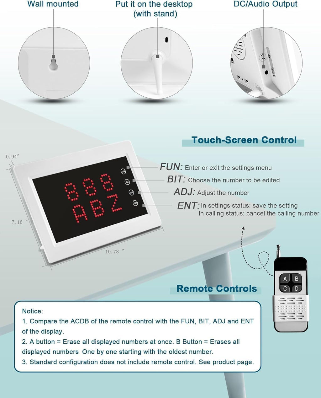 Restaurant Pager System 1200+Ft with 15 Portable Waterproof Buttons
