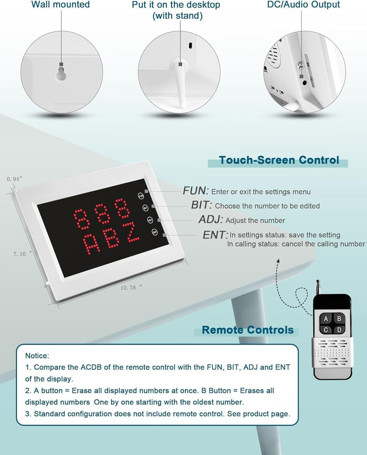 Restaurant Pager System 1200+Ft with 15 Portable Waterproof Buttons