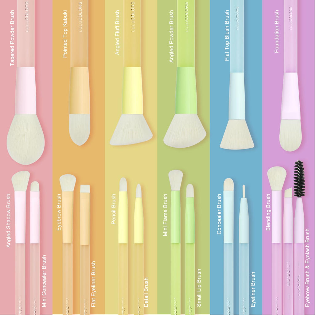 18Pcs Candy‑Colored and Soft Touch Makeup Brush Set