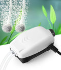2W Nano Whisper Aquarium Air Pump, 57GPH Adjustable Dual Outlet Fish Tank Oxygen Pump, Aquarium Aerator for 1-50