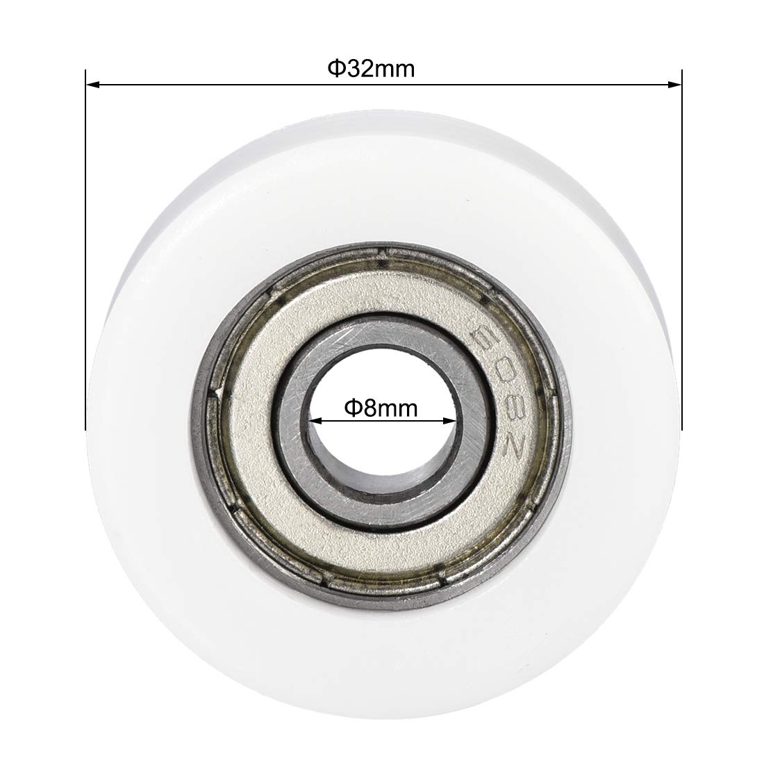 uxcell 4pcs 608ZZ Ball Bearing Guide Pulley Roller Round Wheel 8x32x12mm