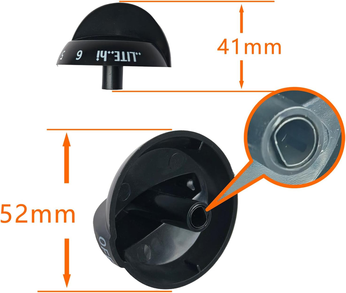 316220009 Top Burner Knob, Suitable for Gas Stove Burner, Replace AP4322122, PS1991531