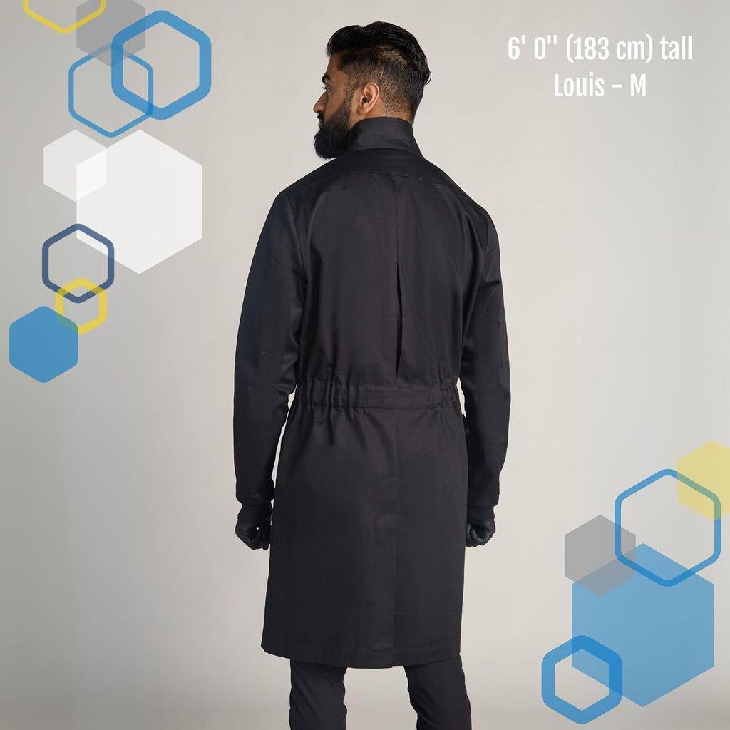 The Lab Coat Project: 100% Cotton Chemistry Men's 6-Pocket Long Cuffs Snaps