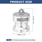 Kozelo Type DP 1" Aluminum Dust Plug Cam Lock Hose Fitting