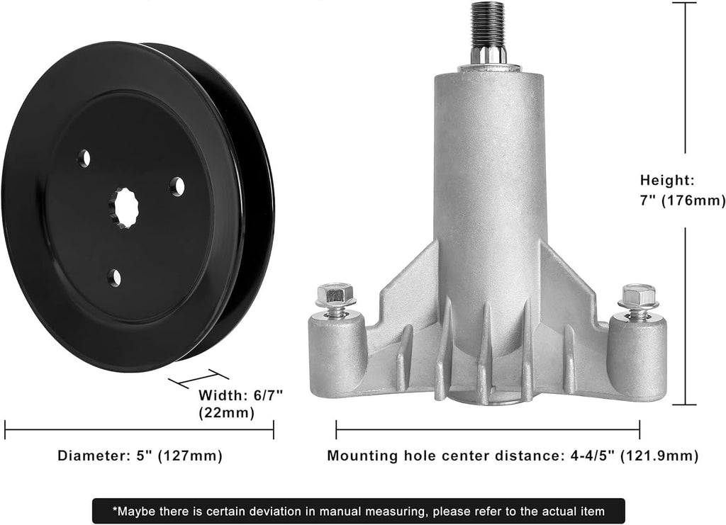 130794 Spindle 153535 Pulley Compatible with Craftsman Mower - Spindle Assembly with Pulley Compatible with Craftsman