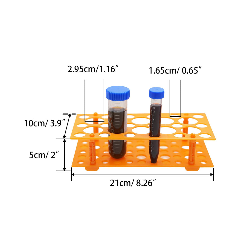 28 Well Test Tube Rack, 3 Pack Orange Holder for 10ml 15ml 50ml Tubes Lab