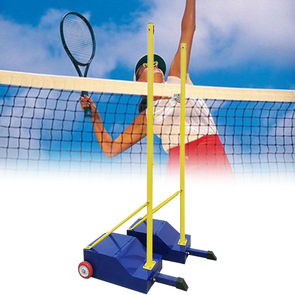 Volleyball/Badminton Poles with Net for Adult Youth,Badminton net Bracket Mobile net Badminton net Frame with Wheel