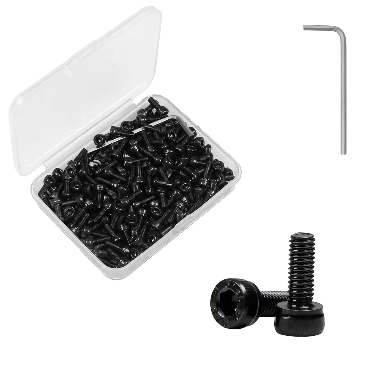 200Pcs M3 x 8mm Hex Socket Head Cap Screws, 12.9 Grade Alloy Steel