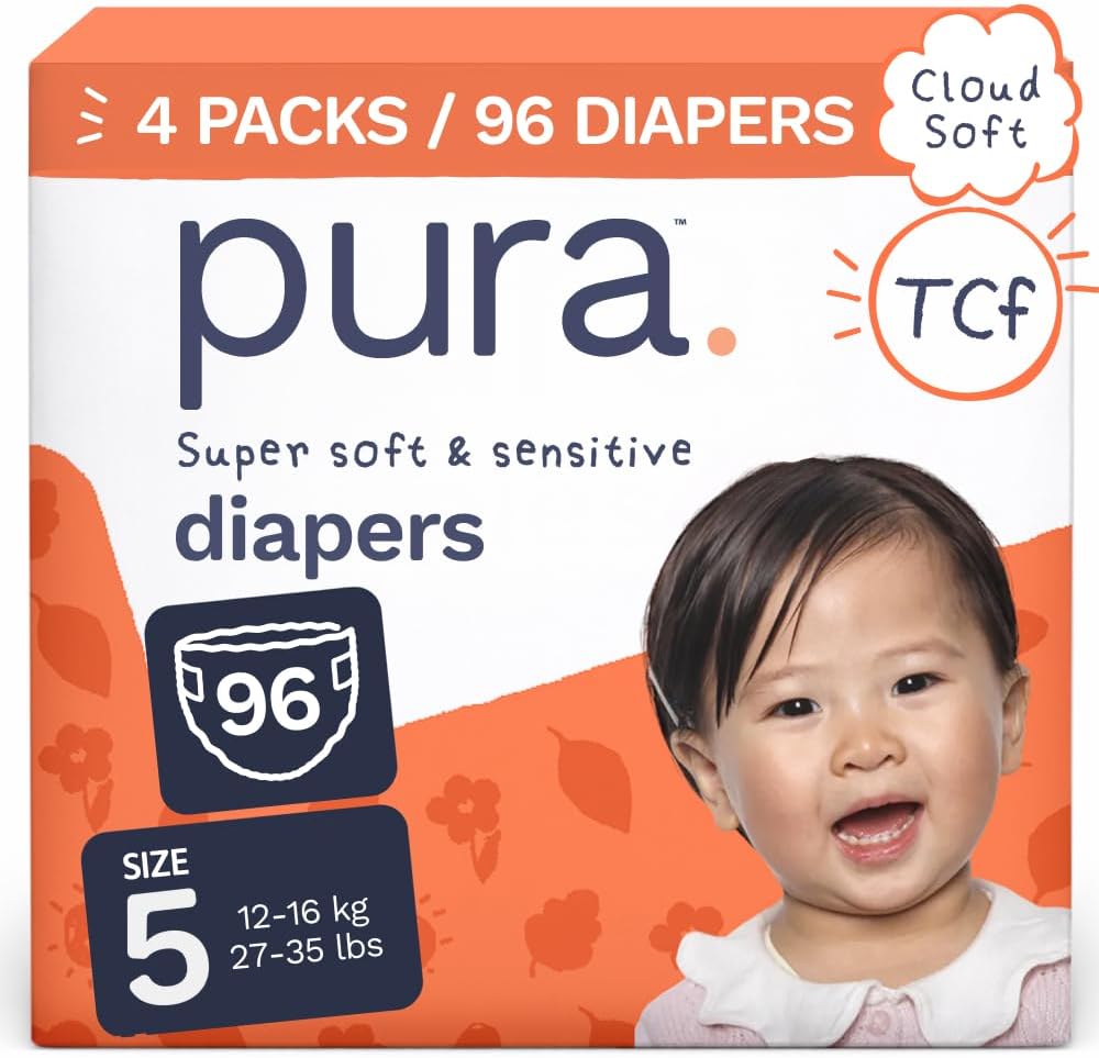 Baby Diapers Size 5 (27-35 lbs) 96 Count Sensitive Skin