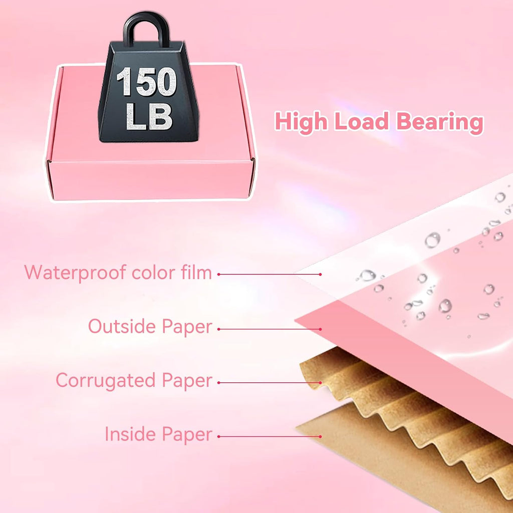 6x4x1.6 Pink Shipping Boxes for Small Business, 50 Pack Small Shipping boxes, Corrugated Cardboard Boxes for Shipping