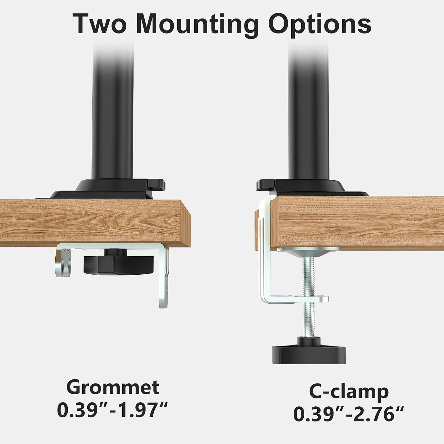 Tall Dual Monitor Desk Mount for 13-33 inch Screens, 19.8 lbs per Arm | Dual Monitor Arms for 2 Monitors, Full Motion