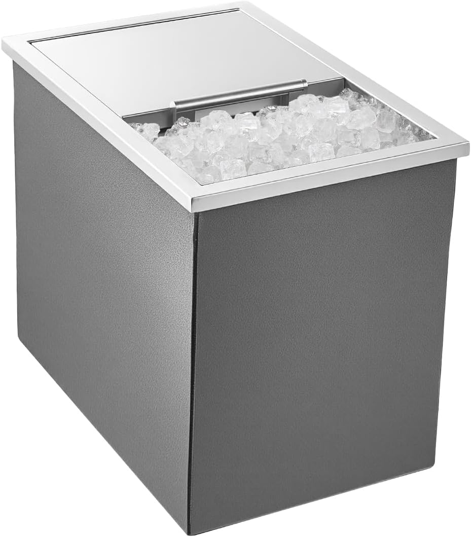 Drop in Ice Chest, Stainless Steel Drop in Cooler, Commercial Ice Bin with Lid for Outdoor Kitchen Patio Bar