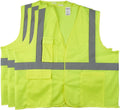 SAFEGEAR High Visibility Safety Vest, Lime, 3 Pack | ANSI Class 2, Hook & Loop Closure, Vertical Reflective Tape