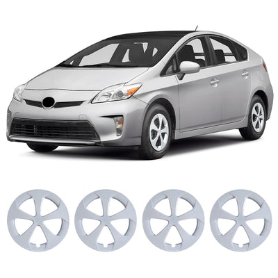 15 Inch Hubcaps Set of 4 for 2010-2015 Toyota Prius, White