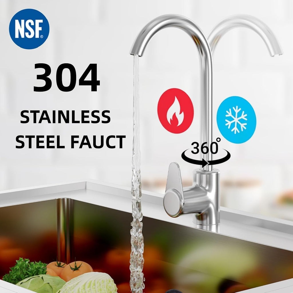 Stainless Steel Utility Sink with Faucet, (28in)