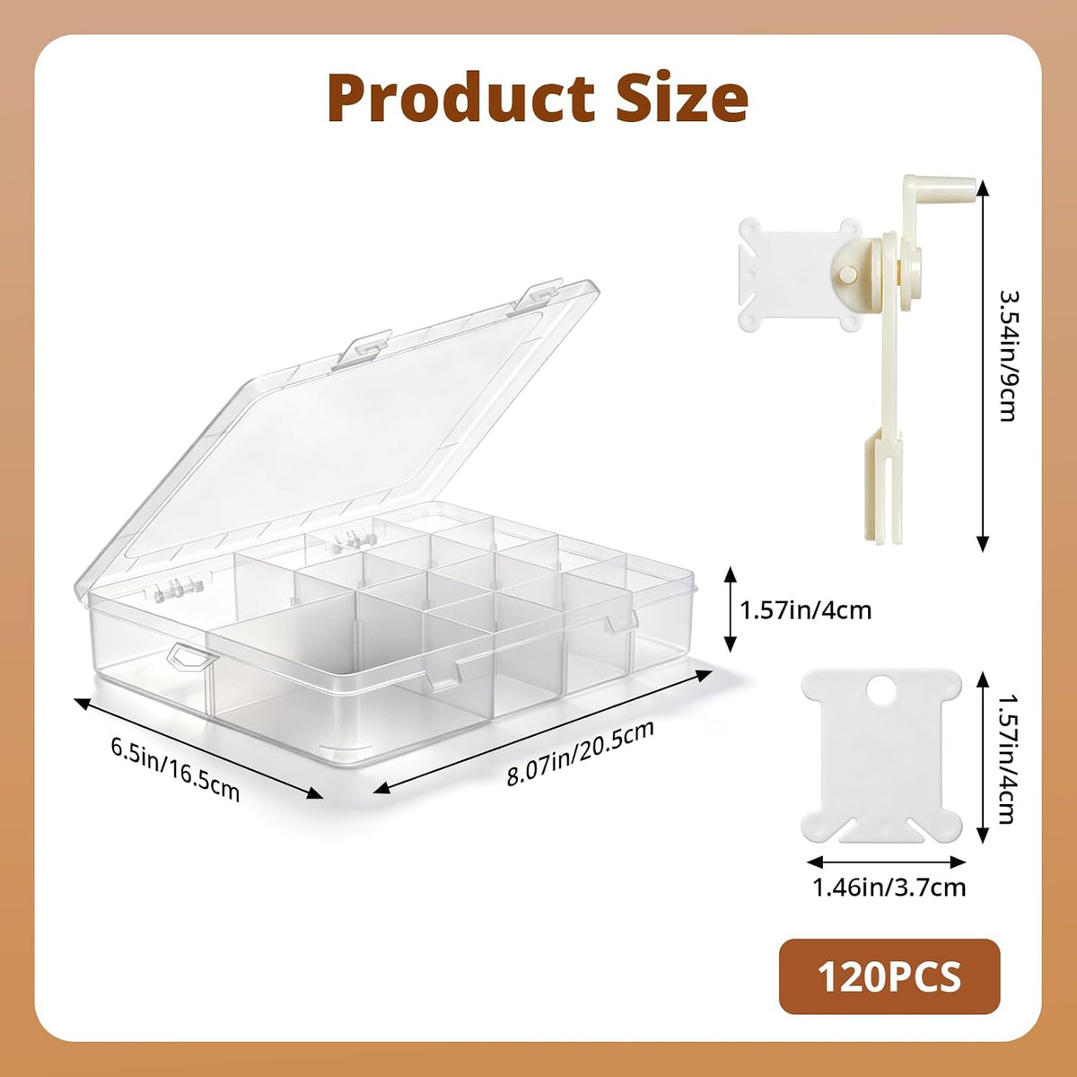 Embroidery Floss Organizer, Cross Stitch Thread Storage Box with Removable 14 Compartments Embroidery Thread
