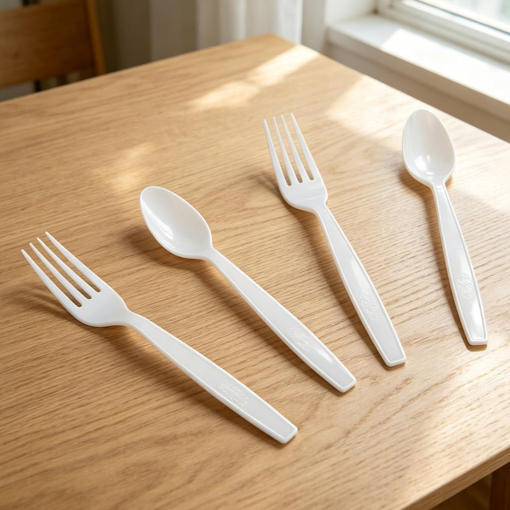500 Count Heavy Weight White Plastic Forks