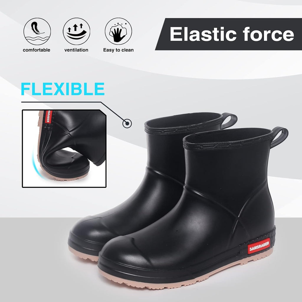 Short Rain Boots for Women and Men, Lightweight Waterproof Garden Boots, Anti-Slip Chelsea Womens Rain Boots, Stylish