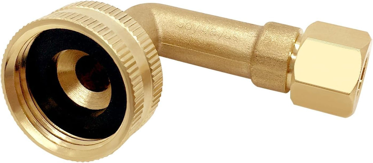 Joywayus 2Pcs Brass 3/8" Comp x 3/4" GHT Dishwasher Swivel Elbow Connector