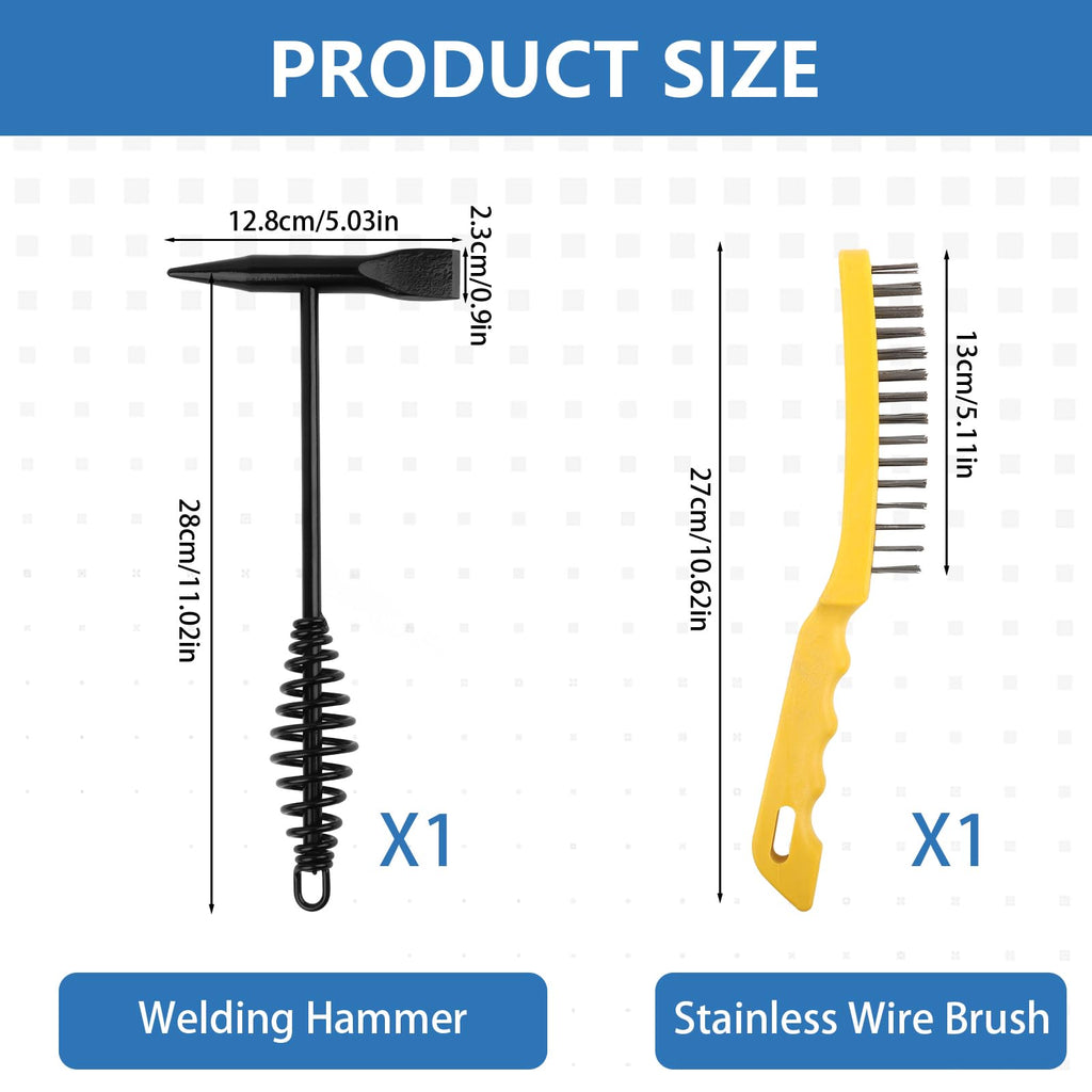 Welding Chipping Hammer and Wire Brush Set, 2 Piece Slag Removal Tools