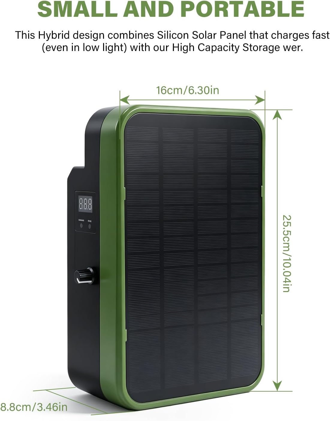 Solar Electric Fence Charger, Energizer with Stand 5kV-9kV Output