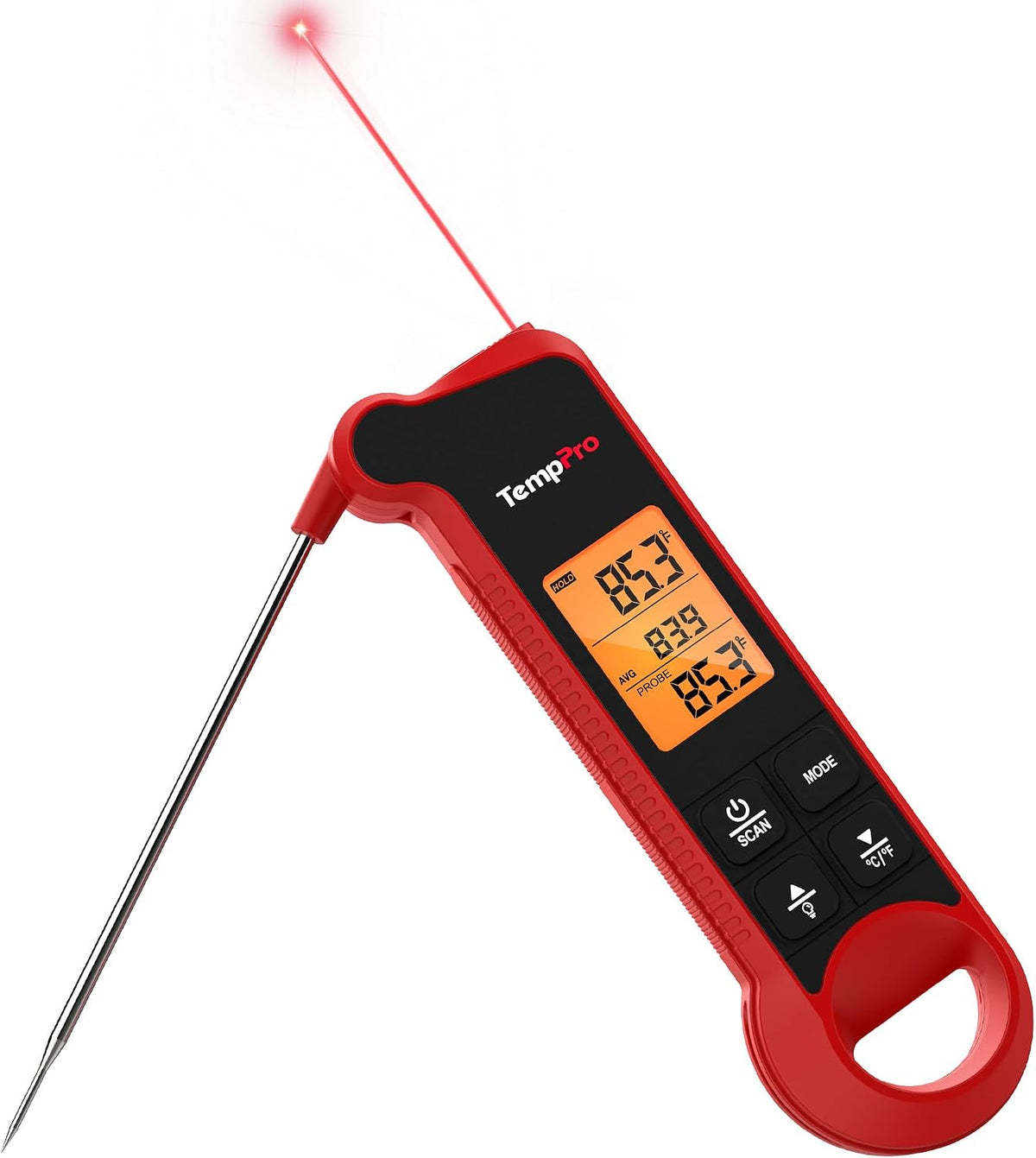 TempScan 2-in-1 Infrared Thermometer Gun with Meat Probe for Grill