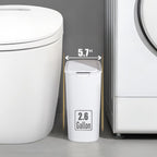 Automatic Small Bathroom Trash Can with Lid, 2.6 Gallon, White