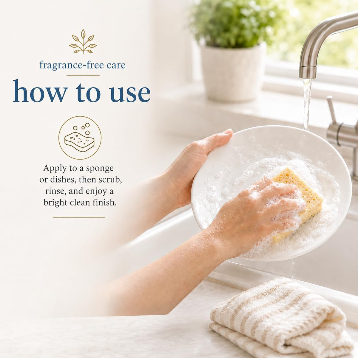 Botanicals Liquid Dish Soap, 128oz, Fragrance Free
