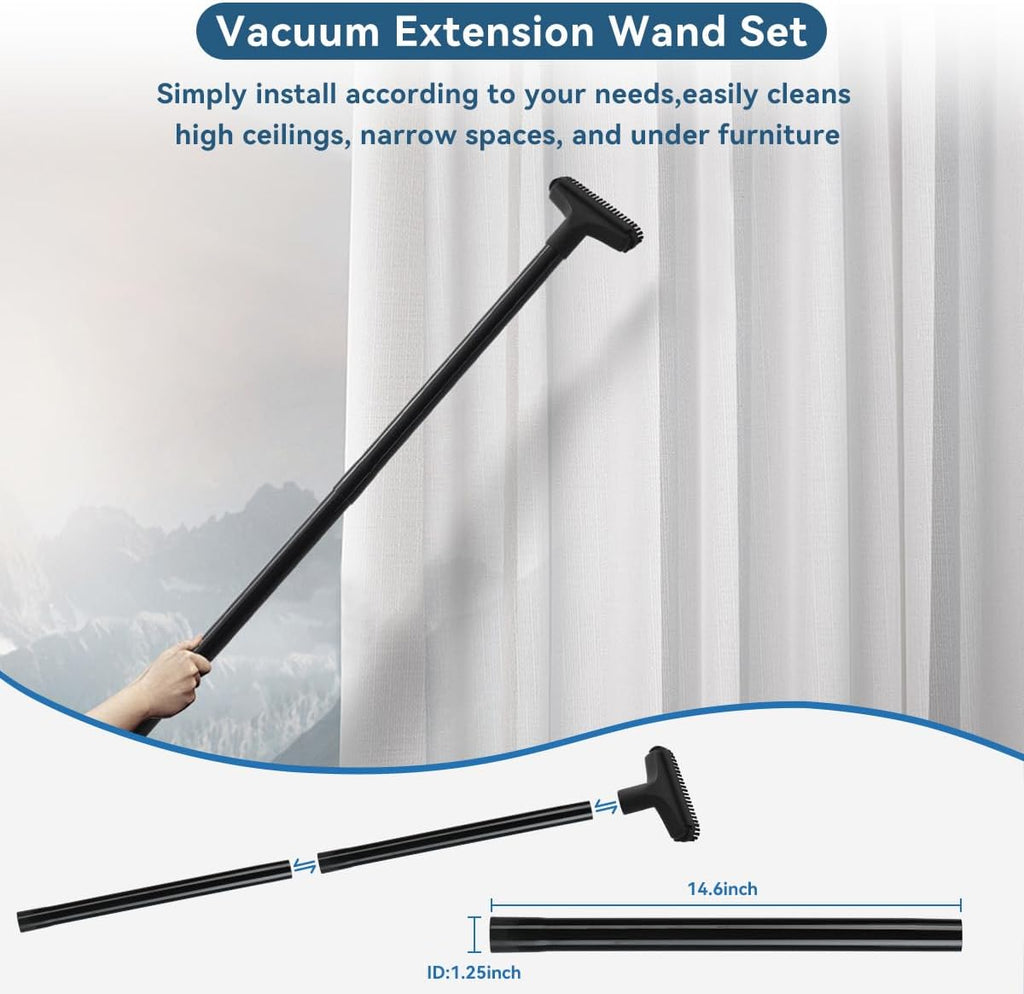 Universal Vacuum Attachments Kits for Shop Vac, 2 1/2" to 1 1/4" Vacuum Adapter, 1 7/8" to 1" Hose Adapter Dust Brush
