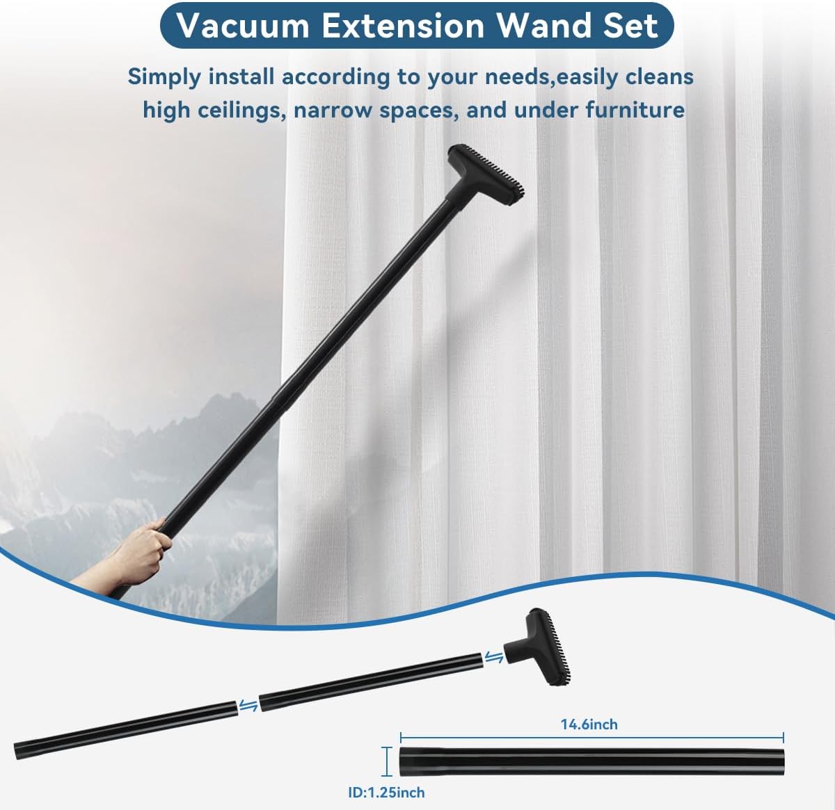 Universal Vacuum Attachments Kits for Shop Vac, 2 1/2" to 1 1/4" Vacuum Adapter, 1 7/8" to 1" Hose Adapter Dust Brush