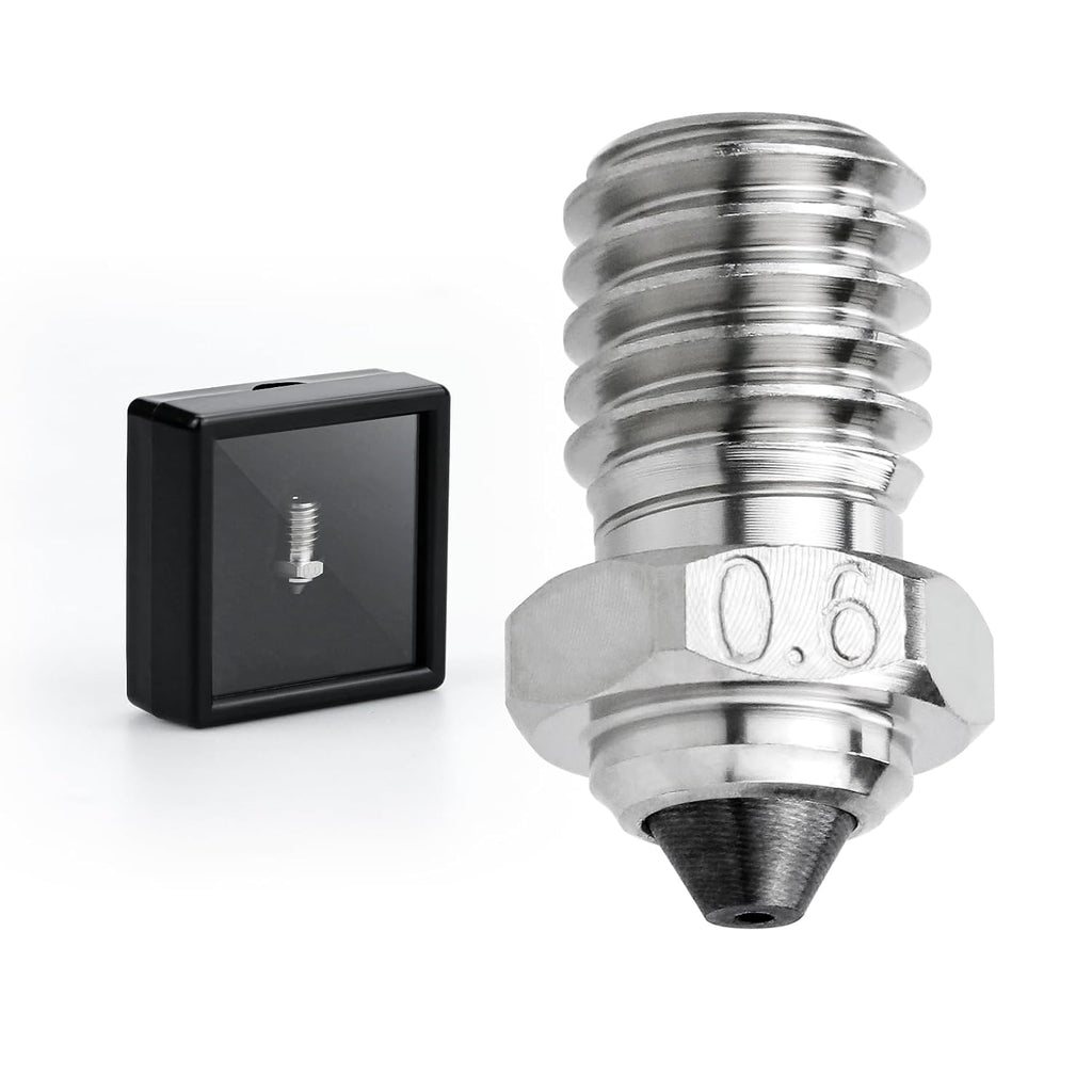 SeulQir Dual-Metal Tungsten Carbide Tip E3D V6 Nozzle, 0.6mm 3D Printer nozzles for Prusa i3 MK3S/Mini,Anycubic i3