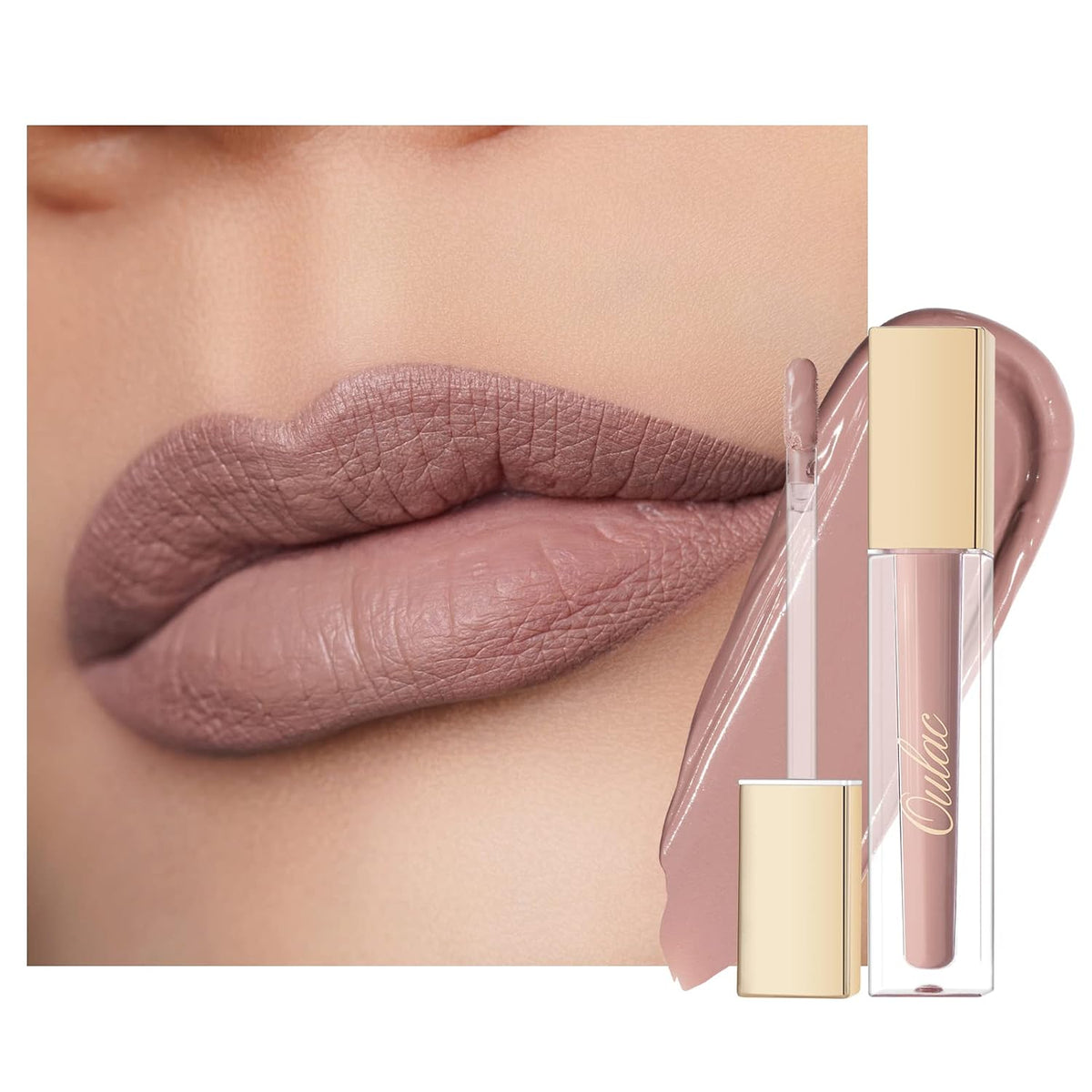 Matte Liquid Pink Lipstick for Women, Pink Nude Long Lasting Lipstick, Waterproof Lip Stain, No Transfer, Creamy High