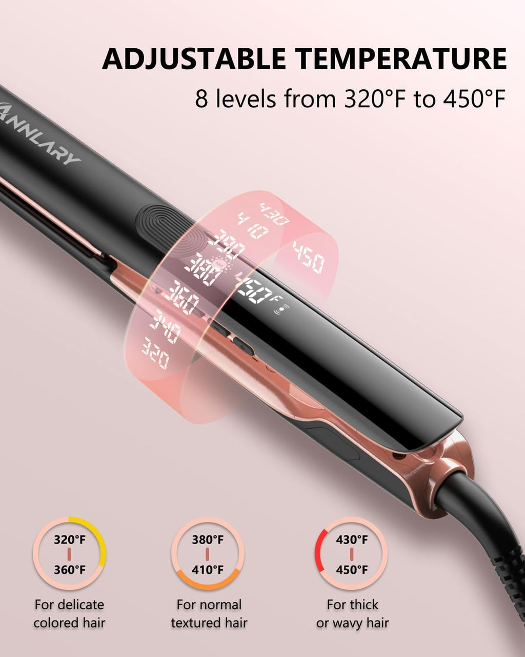 Hair Straightener 1 Inch Flat Iron and Curler 2 in 1 Titanium Ceramic Ionic Dual Voltage Straightener with