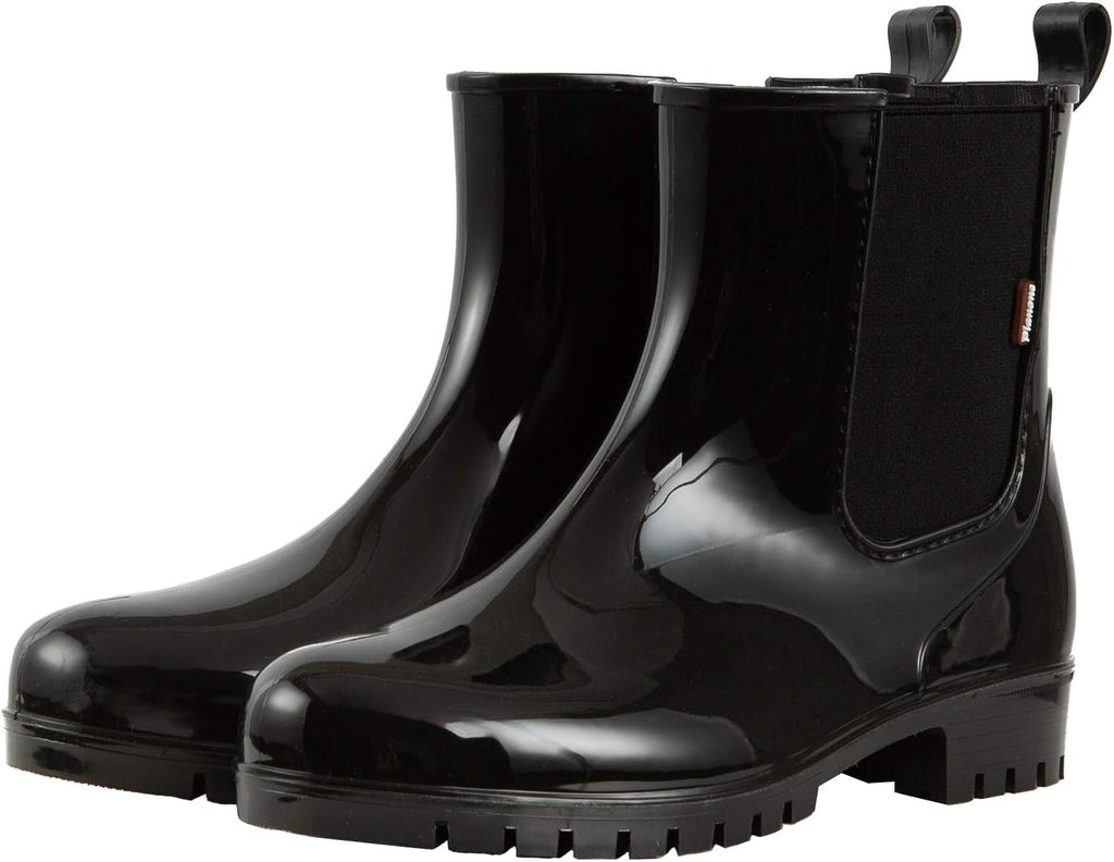 Cute Short Rain Boots for Women, Waterproof Chelsea Ankle Boots | Fashion Non-Slip Glossy Rubber Boots, Lightweight