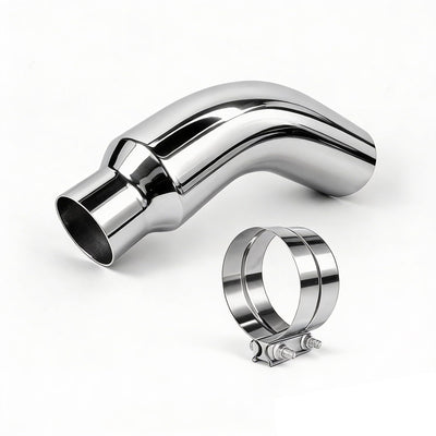 Exhaust Tip Universal 4 to 5 Inch Exhaust Elbow Pipe with Clamp – Chrome Fits Car, Truck & Diesel, Pickup Truck