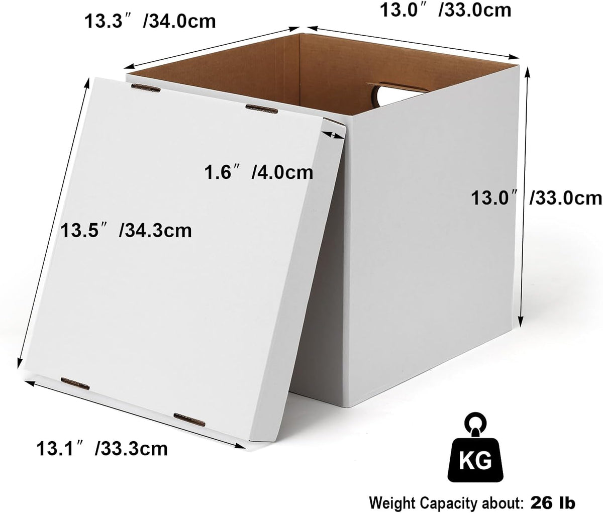 13.4x13x13 Moving Box Set of 7, Reinforced Handles with Removable Lid, Corrugated Boxes for Packaging, Moving
