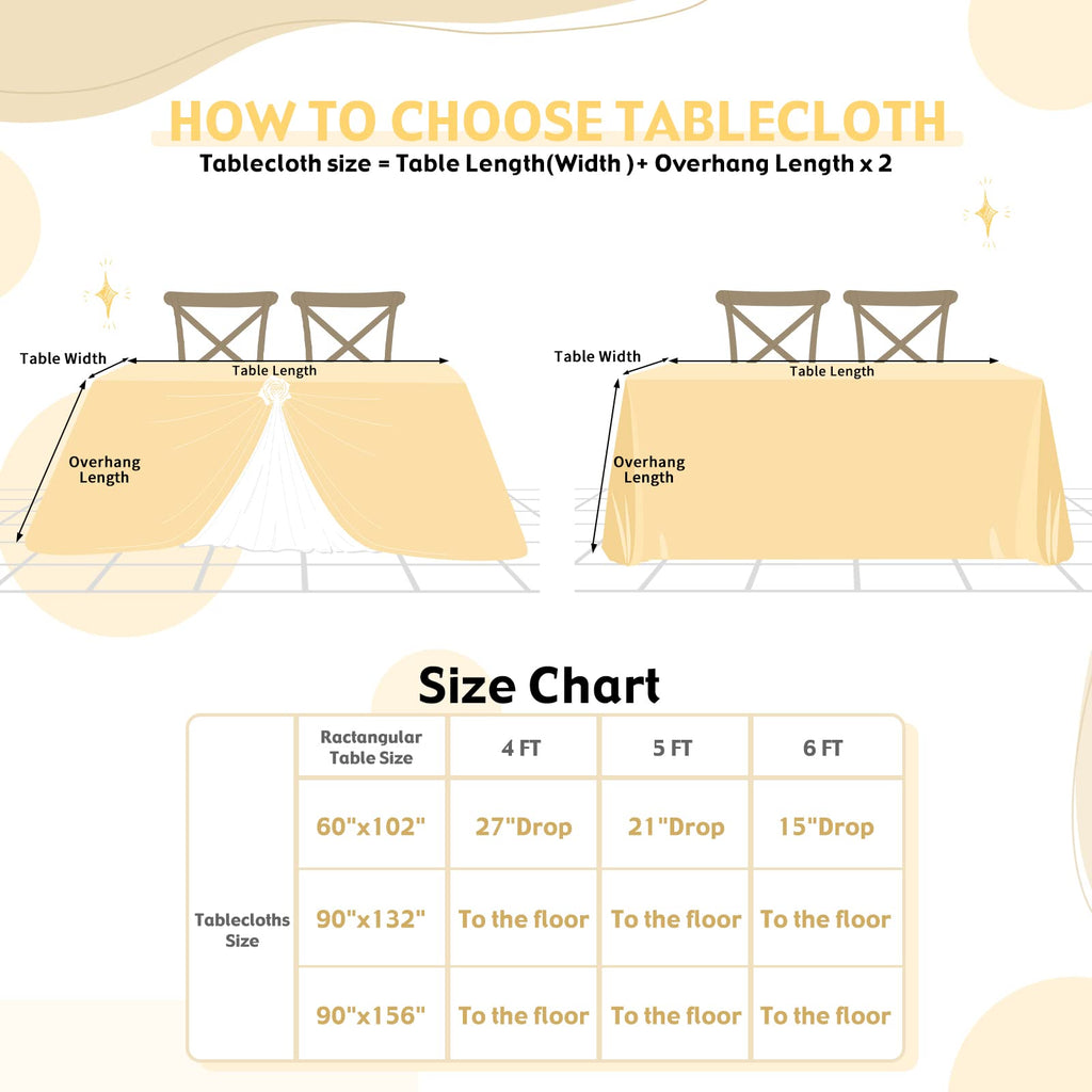 Gold Sequin Tablecloth 90"x132" Wedding Glitter Table Cloth